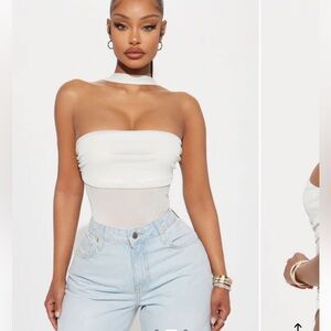 Off-Limit Sheer Mesh Bodysuit - Ivory